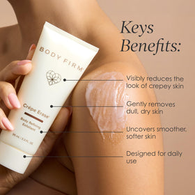 BODY FIRM Crepe Erase texture close-up with fine exfoliating beads