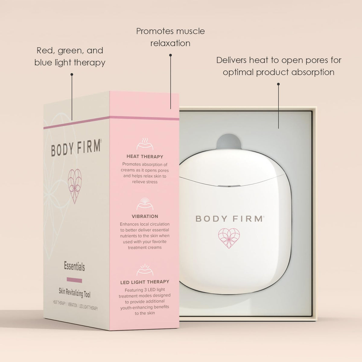 Body Firm Skin Revitalizing Tool for face and body use to boost absorption.