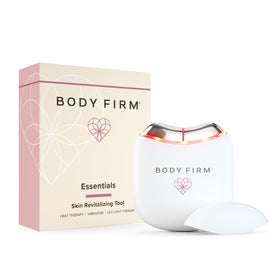 Body Firm Skin Revitalizing Tool in handheld use for on-the-go skincare absorption.