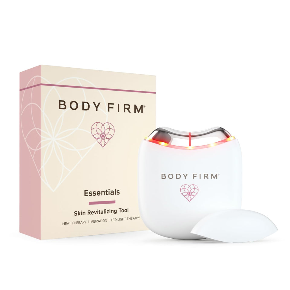 Body Firm Skin Revitalizing Tool in handheld use for on-the-go skincare absorption.