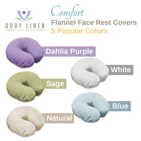 Body Linen Flannel Face Rest Cover in natural color shows easy machine washing and durability