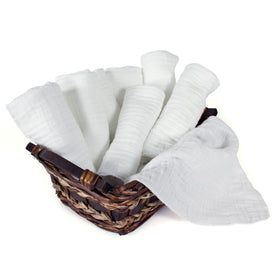 Body Linen Muslin Facial Cloths 8-pack, ideal for applying facial products.