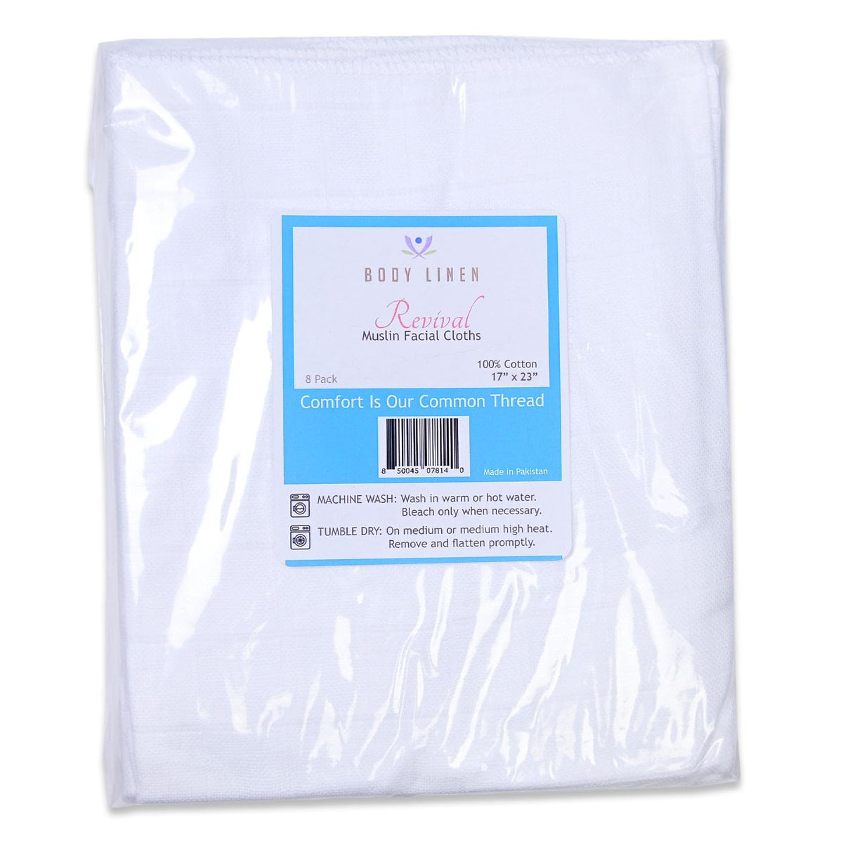 Body Linen Muslin Facial Cloths 100 percent cotton for gentle cleansing routines.
