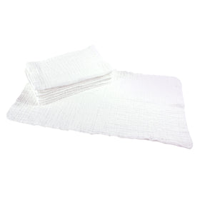 Body Linen Muslin Facial Cloths moistened for steam towel use.