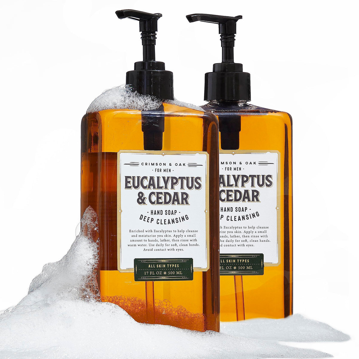 Body Prescriptions Crimson & Oak hand soap pump for daily cleansing and fresh scent.
