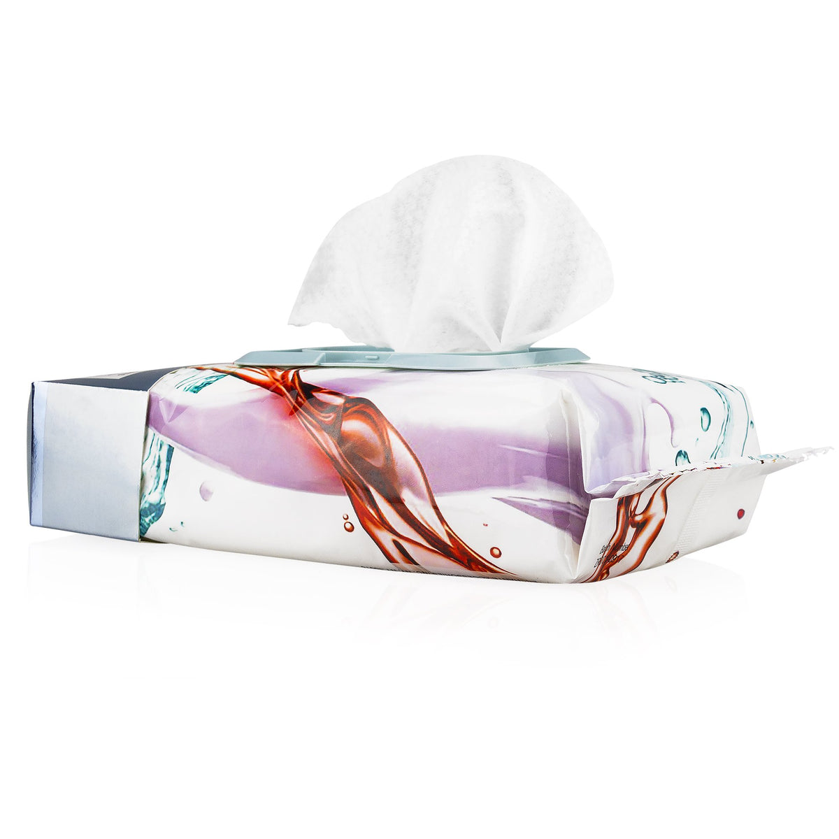 Body Prescriptions cleansing wipes close up highlights soft, never-drying texture for gentle cleansing.