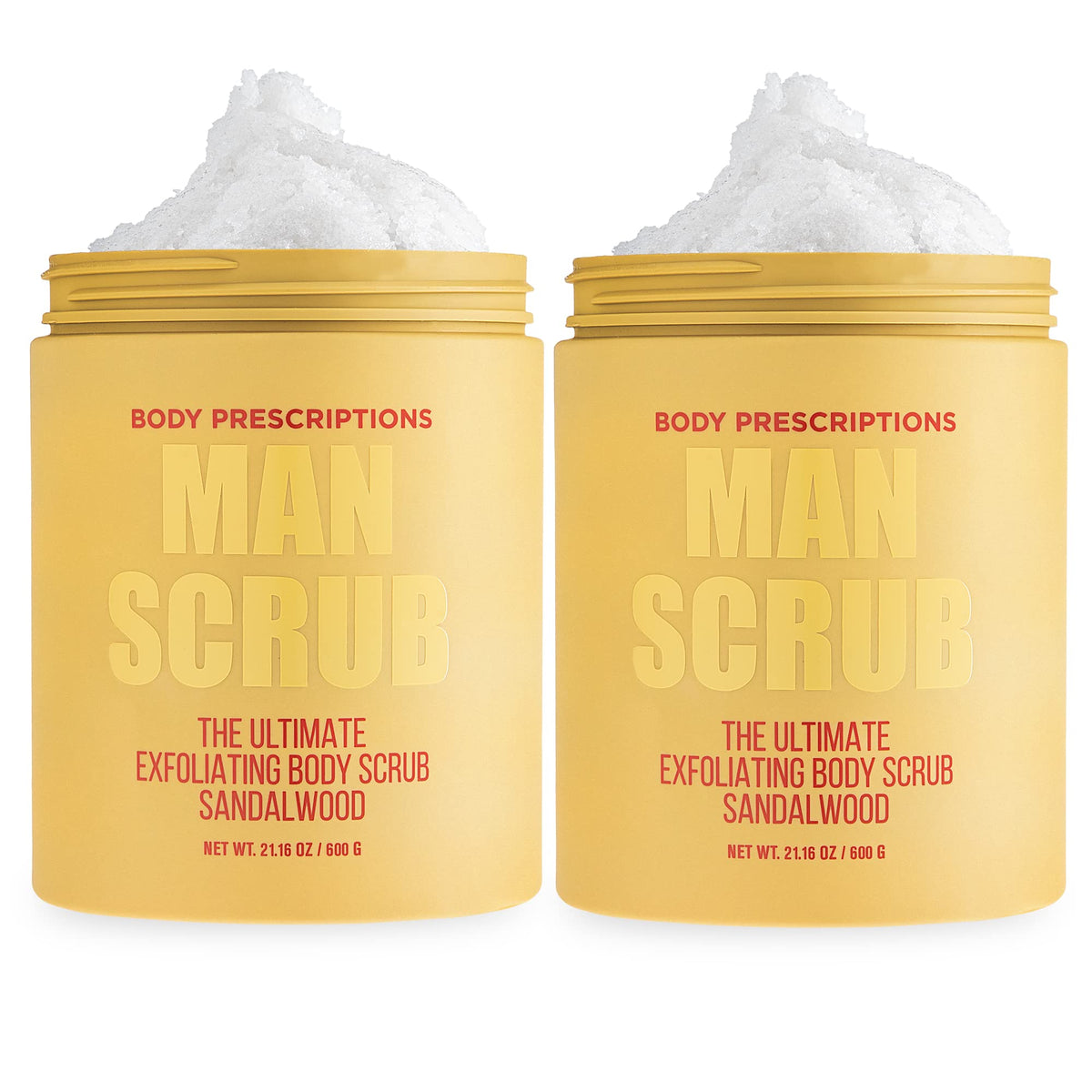 Body Prescriptions Men’s Exfoliating Scrub jar with twist-top lid for a deep cleansing experience