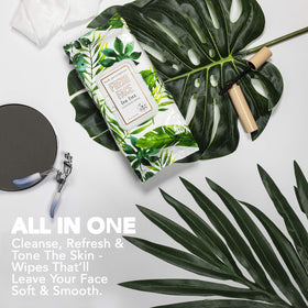 Body Prescriptions Tea Tree Facial Wipes textured wipe for a moisturizing feel.