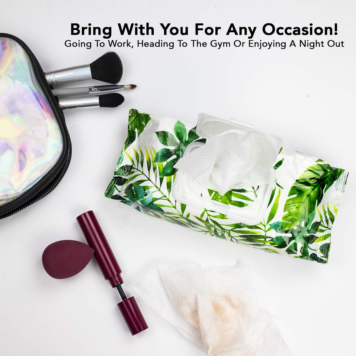Body Prescriptions Tea Tree Facial Wipes travel-ready with flip-top for gym use.