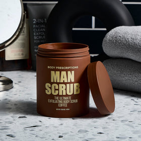 Twist-top lid on Body Prescriptions scrub for easy, mess-free use.