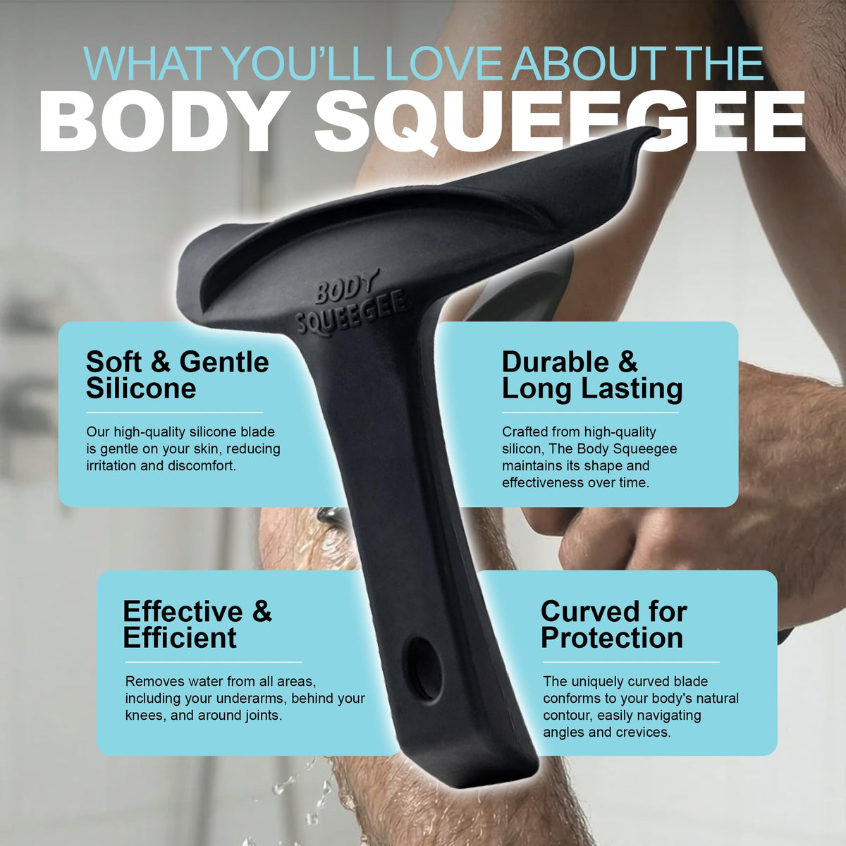 Body Squeegee helps towels stay drier and fresher after use