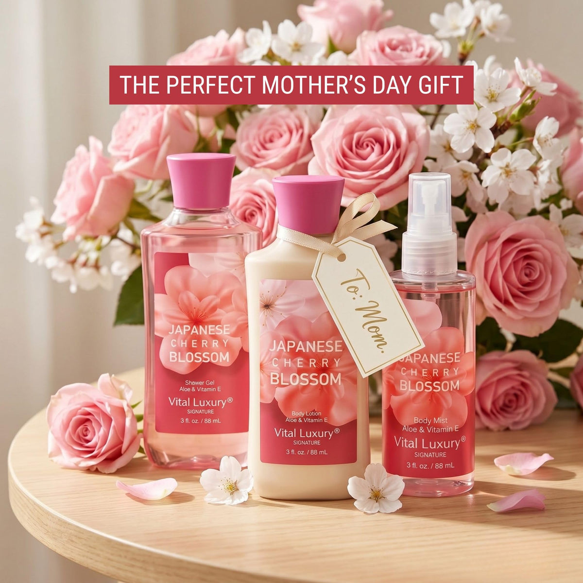 Bodybeau Japanese Cherry Blossom fragrance mist bottle with lasting scent.