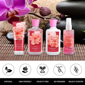Bodybeau fragrance mist offers a light, lasting Japanese Cherry Blossom aroma.