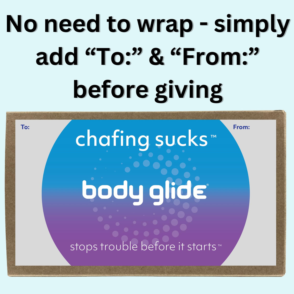 BodyGlide body anti-chafing stick for smooth, rub-free skin.