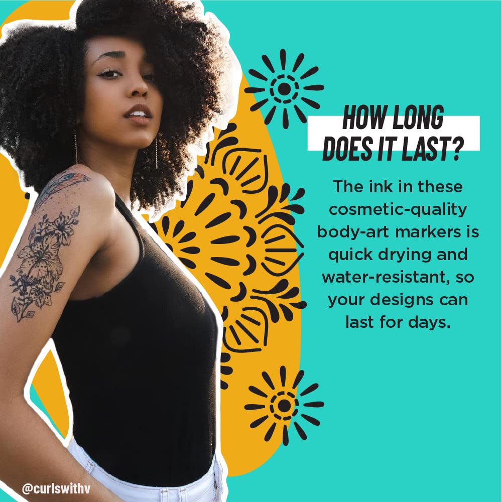BodyMark by BIC cosmetic-quality ink supports playful skin art.
