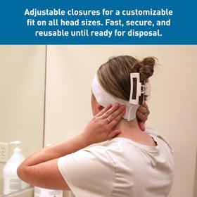 BodyMed headbands during dental cleaning maintain hair control.