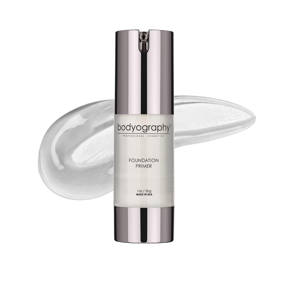 Bodyography Foundation Primer Clear bottle shown for shine control and smooth skin