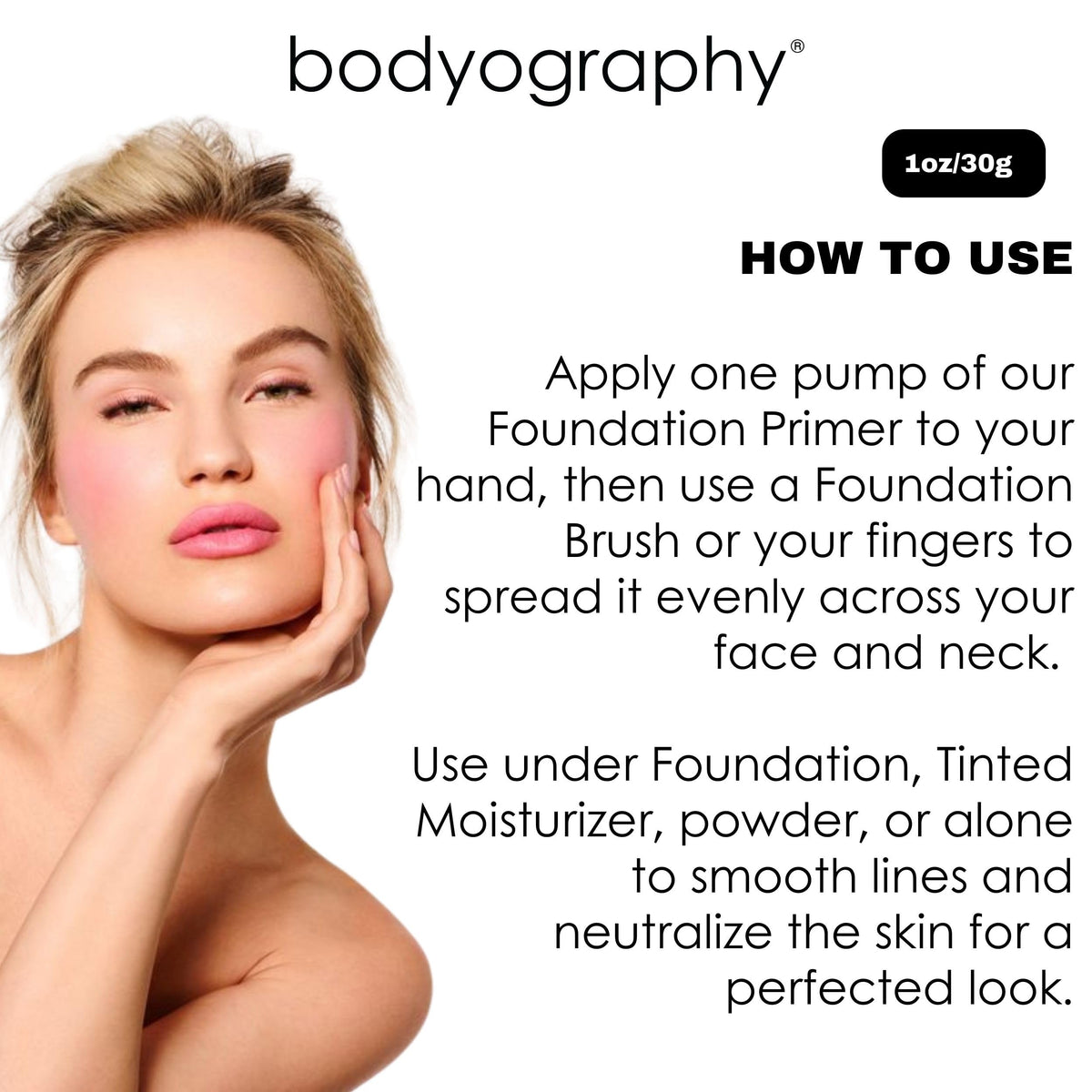 Vegan and gluten-free label displayed on Bodyography primer packaging