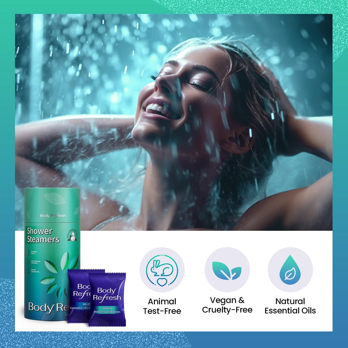 BodyRefresh mint-eucalyptus aroma diffusion in the shower