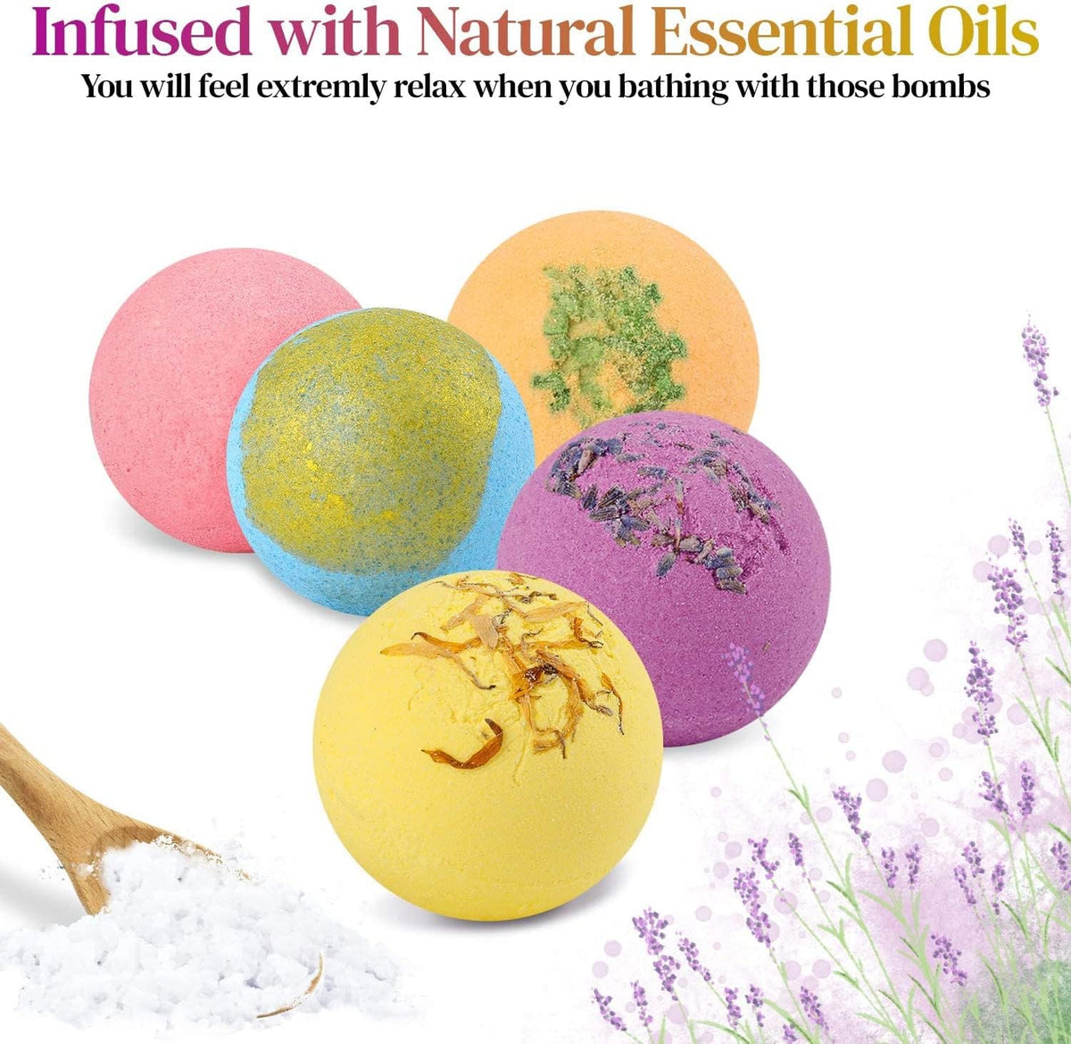 BOENFU Bath Bombs Water Color, fizzy color in tub