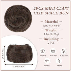 BOGSEA Mini Claw Clip Space Bun keeps the bun securely in place.