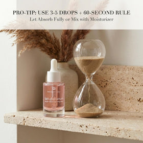 Bohemia Skin Kay's Glow Serum label closeup communicates clean, bio-compatible formulation.