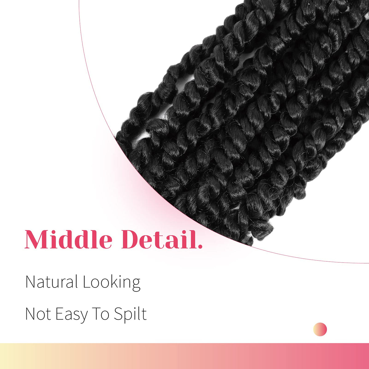BOHOBABE Passion Twist texture close-up demonstrates tangle-free finish.