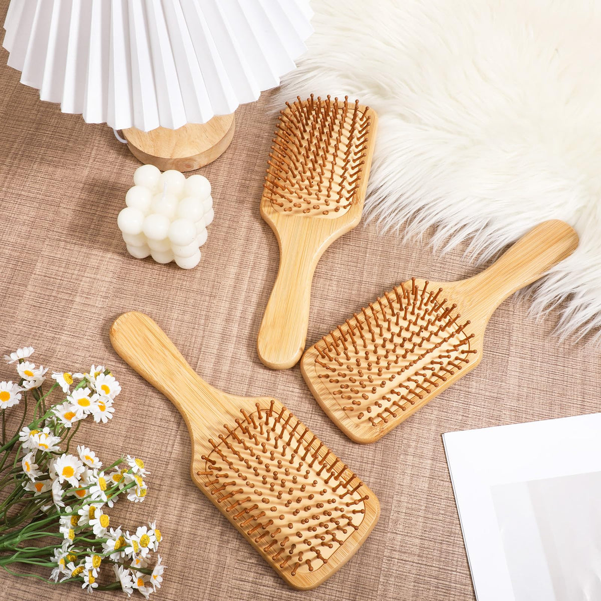 BOHUIZ bamboo hair brush gift set ready for gifting