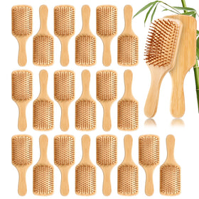 BOHUIZ bamboo hair brush front view, ideal for gifting and detangling