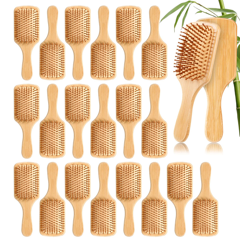 BOHUIZ bamboo hair brush front view, ideal for gifting and detangling
