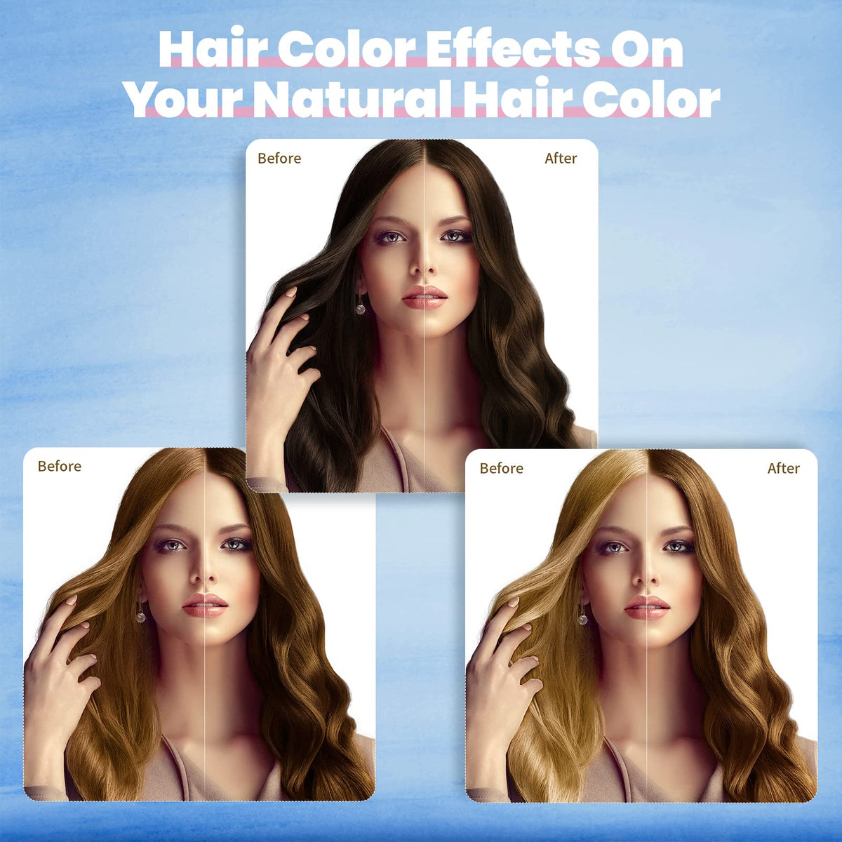 BOJICA Hair Color Shampoo application on hair highlights quick color