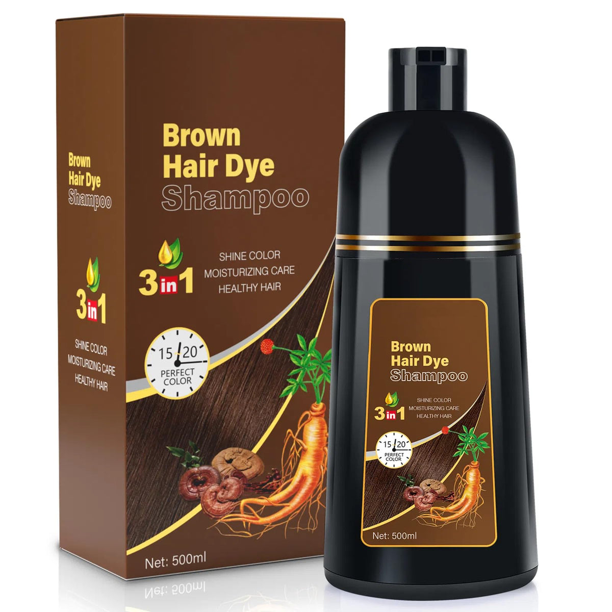 BOJICA Hair Color Shampoo bottle showing at-home gray coverage capability