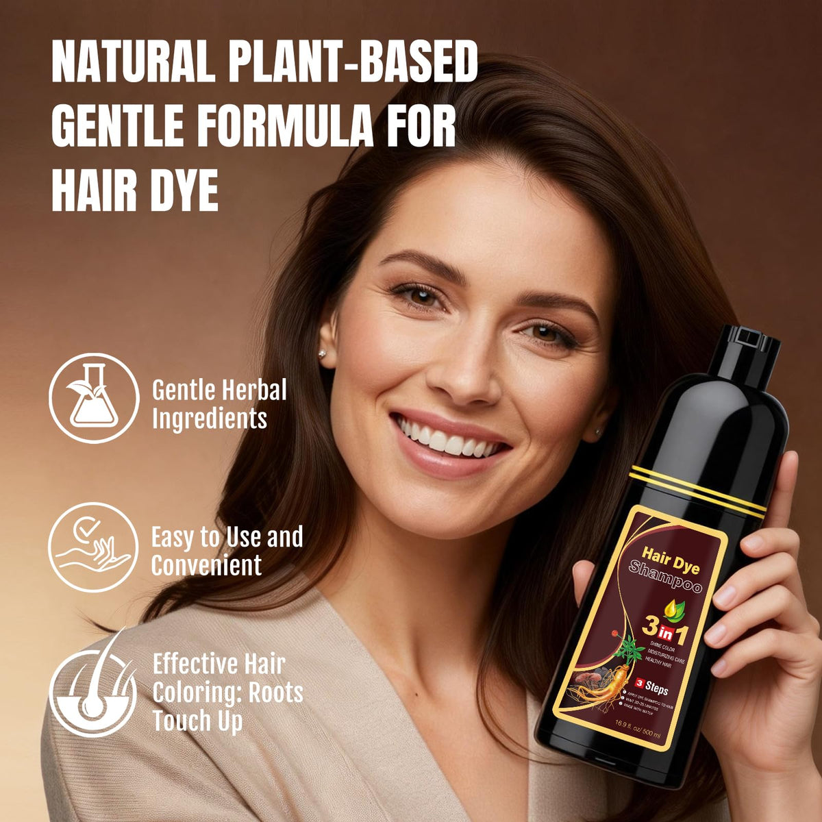 After-color result from BOJICA MEIDU: dark brown shine and softness