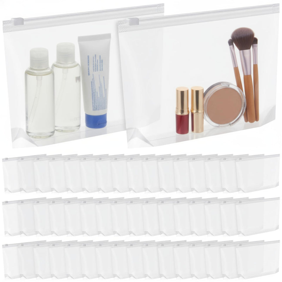 Bokon clear toiletry bag with zipper front view for easy access