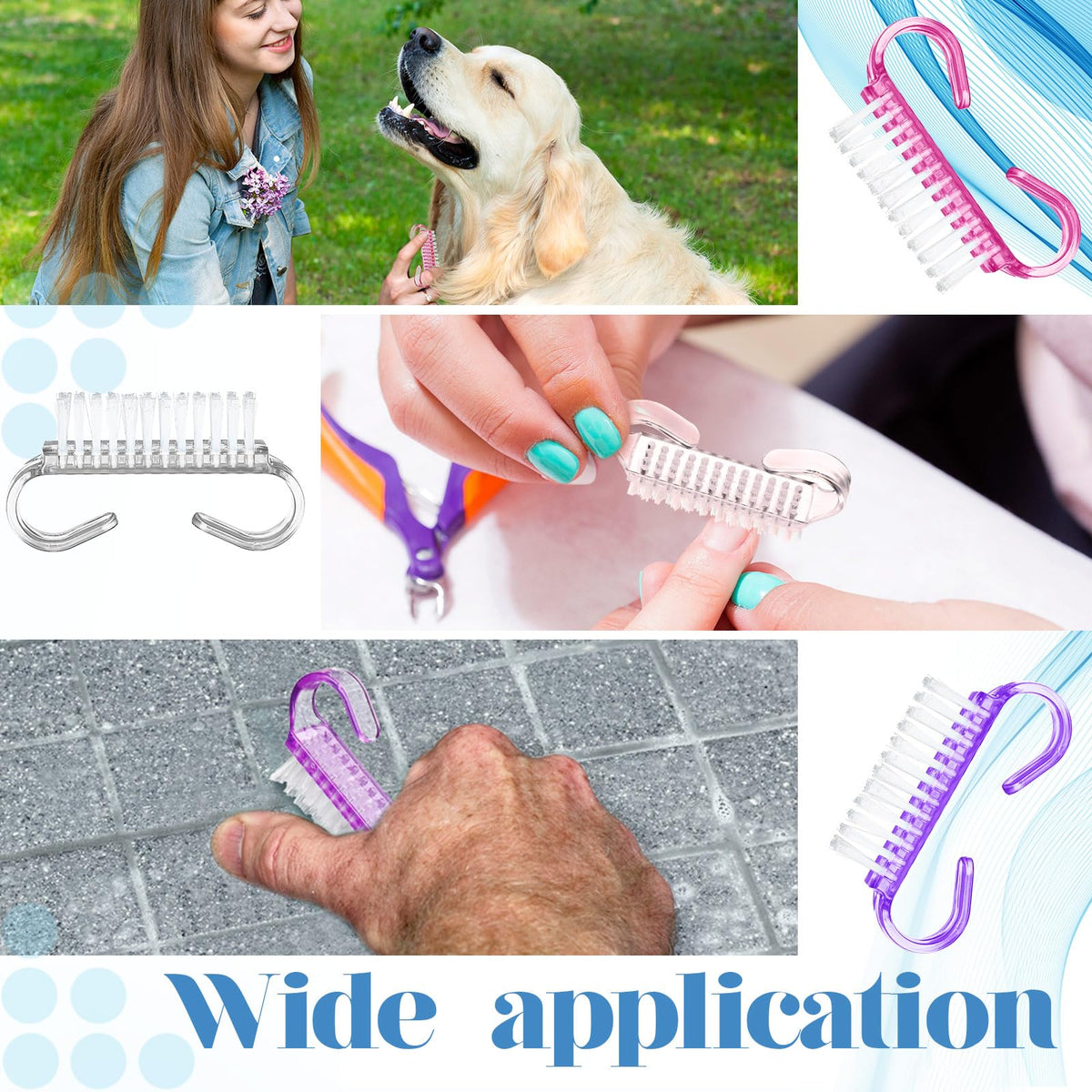 Bokon kitchen and bathroom nail brush for multi-surface use
