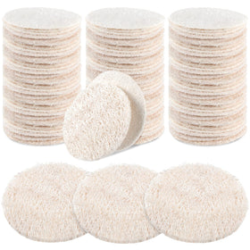 Bokon loofah face pad round 6cm for gentle exfoliation.