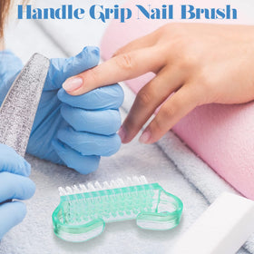 Bokon nail brush compact size fits in handbag for on-the-go cleaning.