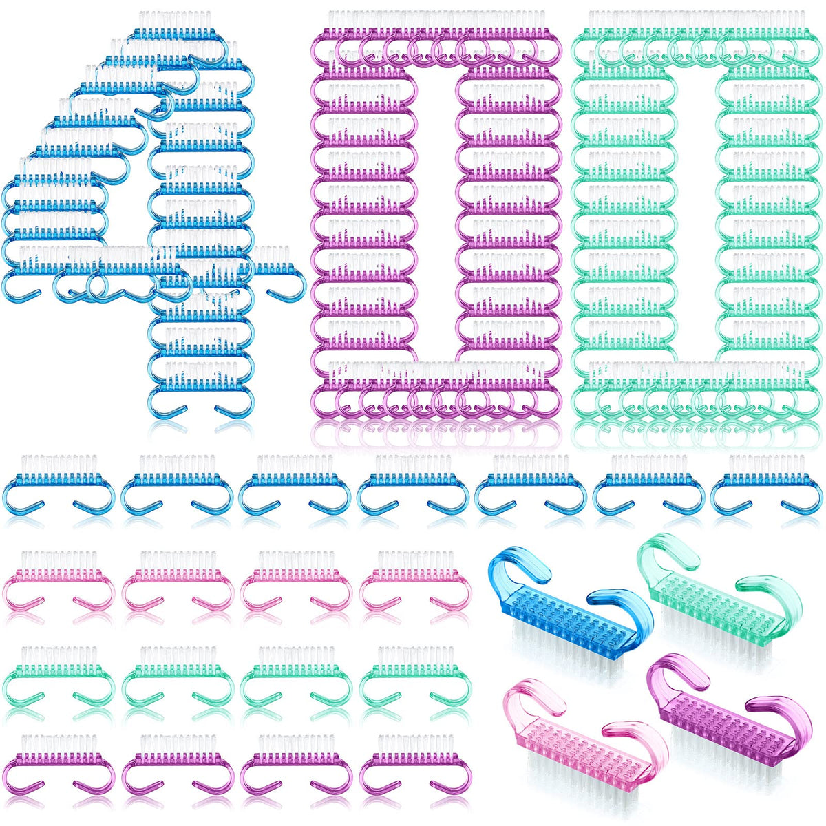 Bokon nail brushes bulk pack with grip handles for efficient cleaning.