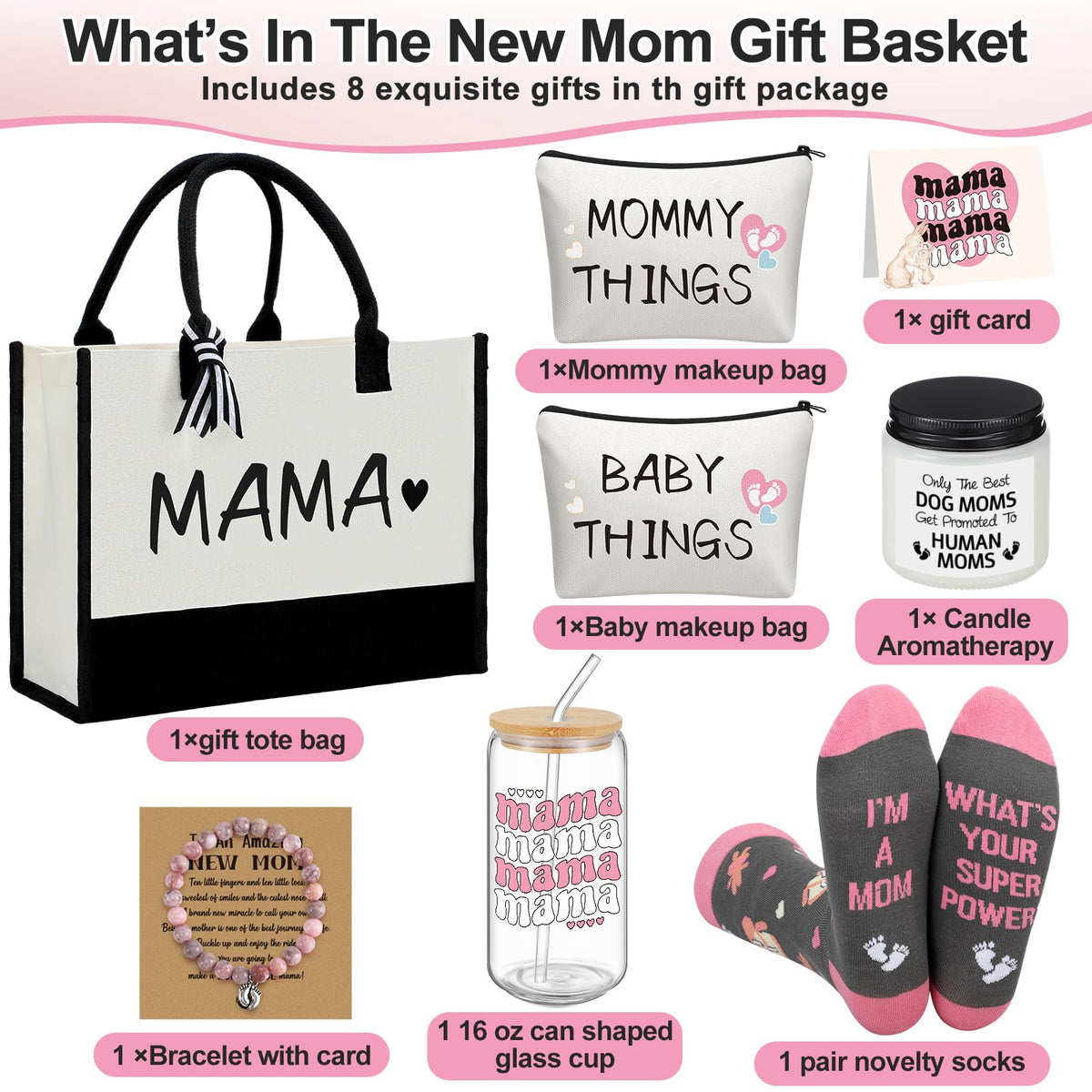 Bokon new mom gift set canvas bags keep mom and baby essentials organized