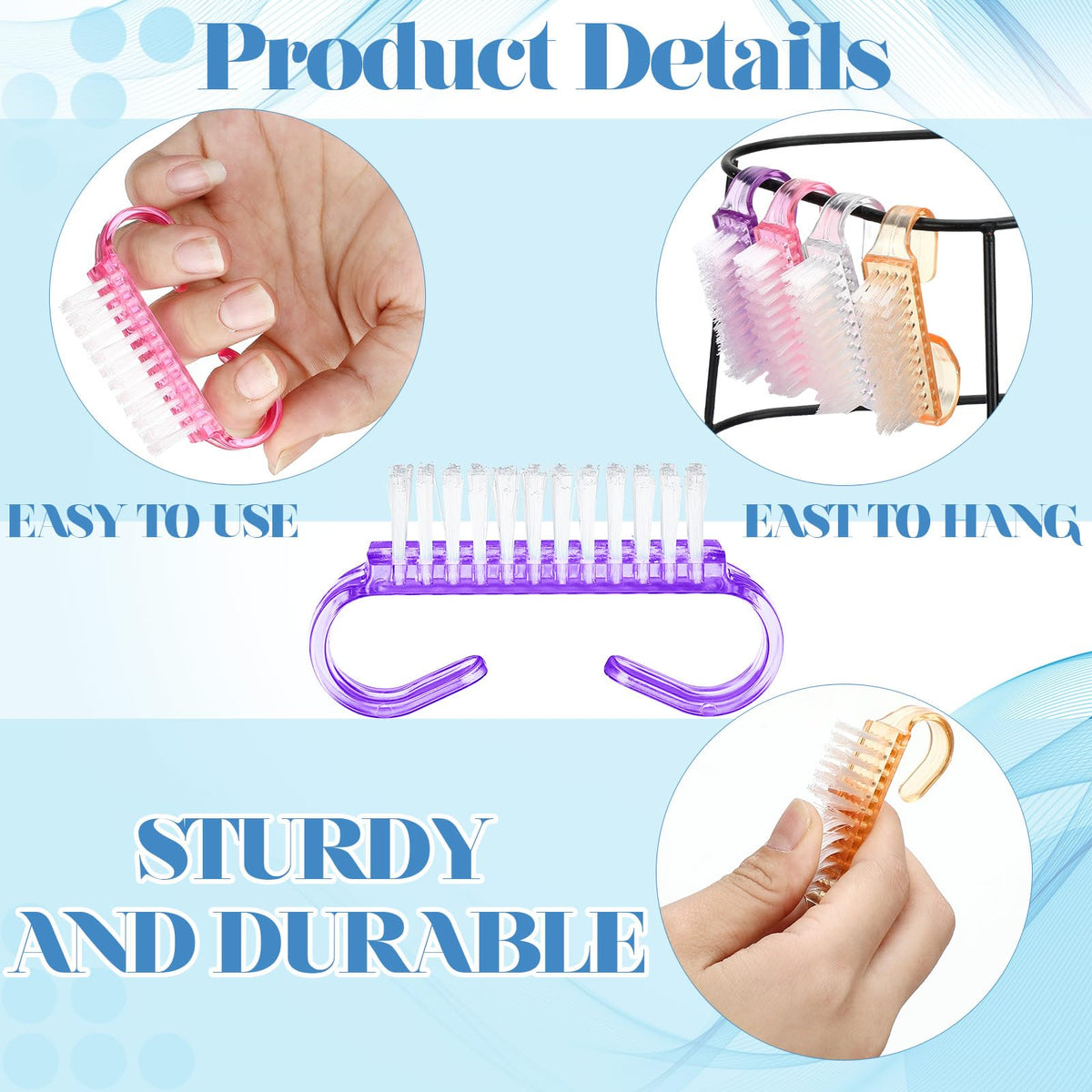 Bokon portable travel-size nail brush for on-the-go cleaning
