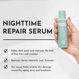 Bolden Nighttime Repair Serum application demonstrates gentle nightly use