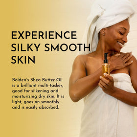 BOLDEN Shea Oil with fast absorption for quick moisture.