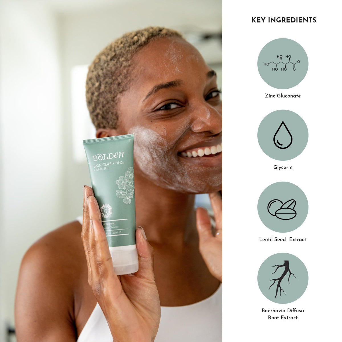 Bolden Skin Clarifying Cleanser pore care supports clearer-looking skin