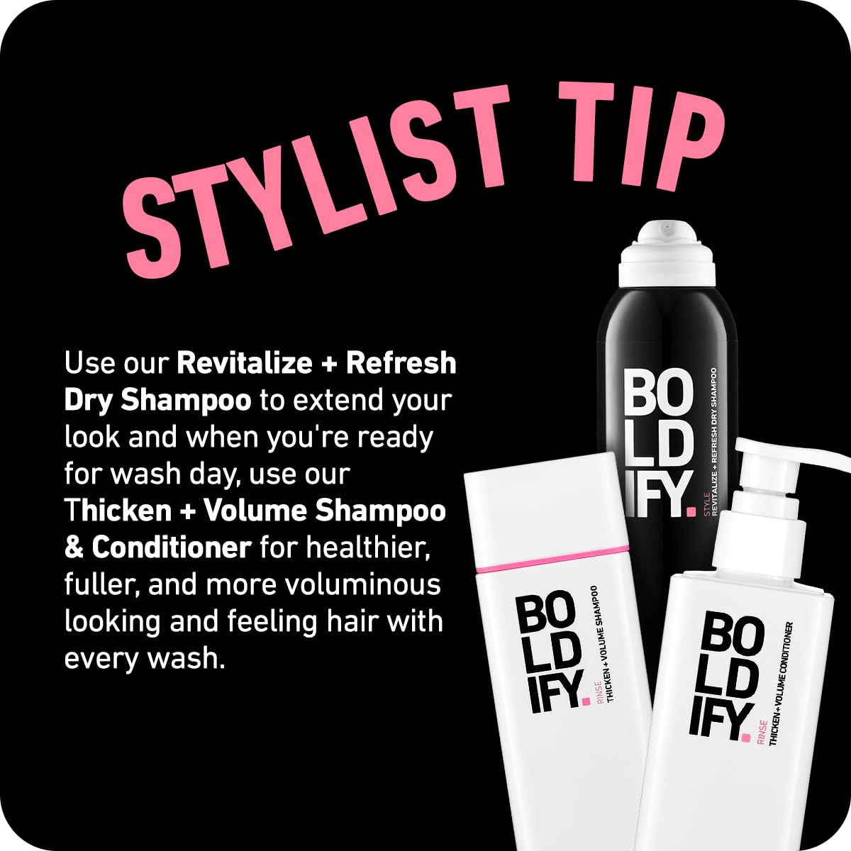 Boldify Dry Shampoo Spray for all hair types suitable for every texture