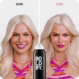 Boldify Dry Shampoo Spray oil absorption showing oils being drawn from roots