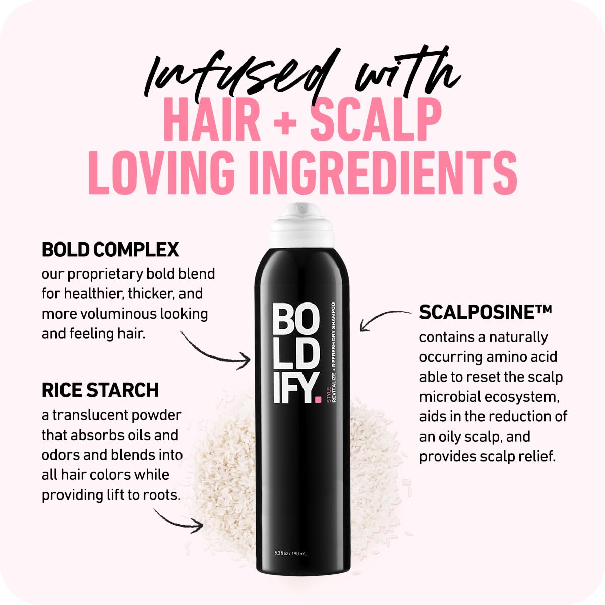 Boldify Dry Shampoo Spray volume boost delivering instant root lift