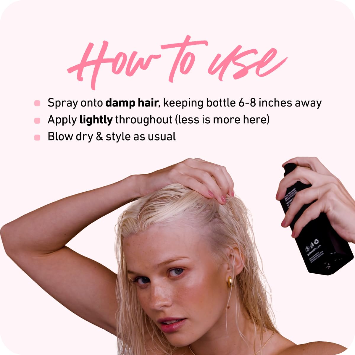Boldify Full Body Blowout Spray provides heat protection up to 450F during styling.