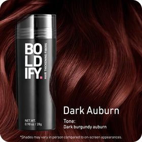 Boldify Hair Fibers applied to crown for fuller look demonstration