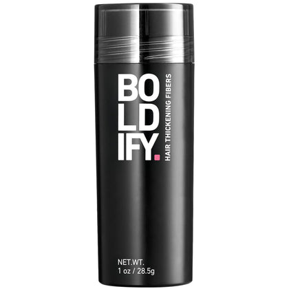 Boldify Hair Fibers bottle pour aids quick, mess-free root coverage