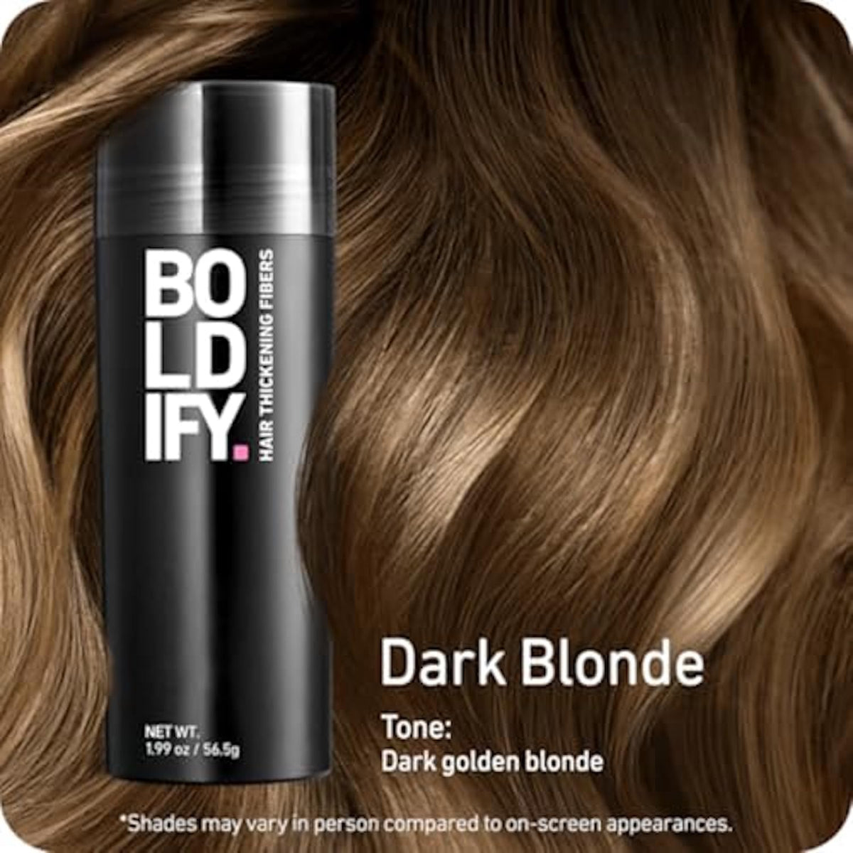 Boldify Hair Fibers color-match across 14 shades for natural root blend.